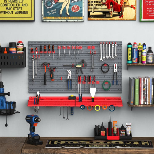 54 Pcs On-Wall Tool Equipment Holding Pegboard Home DIY Garage Organiser TapClickBuy