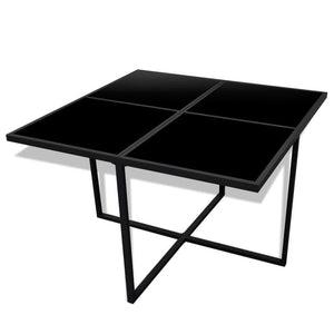 9 Piece Outdoor Dining Set with Cushions Poly Rattan Black TapClickBuy