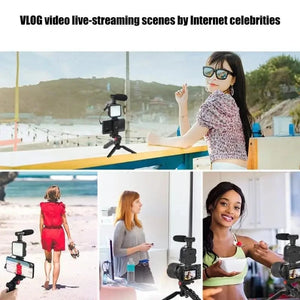 All-in-One Creator Kit – Phone Tripod, Mic & Ring Light for Pro Videos! TapClickBuy