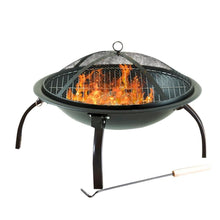 Load image into Gallery viewer, Black Garden Steel Fire Pit Outdoor Heater TapClickBuy