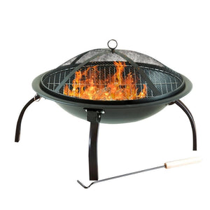 Black Garden Steel Fire Pit Outdoor Heater TapClickBuy