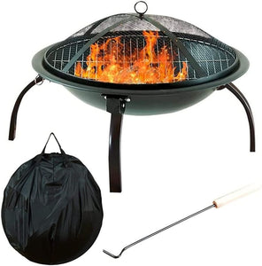 Black Garden Steel Fire Pit Outdoor Heater TapClickBuy