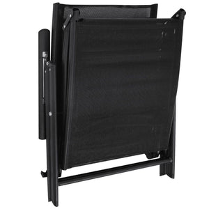Folding Sun Lounger Aluminium Black TapClickBuy