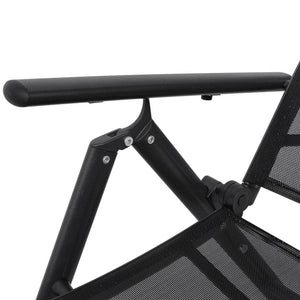 Folding Sun Lounger Aluminium Black TapClickBuy