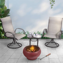 Load image into Gallery viewer, Garden Round Wood Burning Fire Pit, Outdoor Log Burner Firepit, Red TapClickBuy