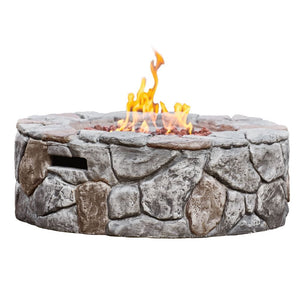 Garden Small Gas Fire Pit, Outdoor Heater with Lava Rocks & Cover TapClickBuy