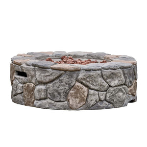 Garden Small Gas Fire Pit, Outdoor Heater with Lava Rocks & Cover TapClickBuy