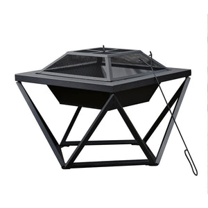 Garden Wood Burning Fire Pit, Outdoor Log Burner Firepit with Lid TapClickBuy