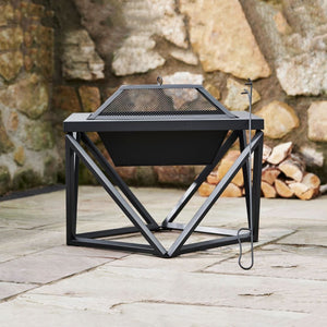 Garden Wood Burning Fire Pit, Outdoor Log Burner Firepit with Lid TapClickBuy