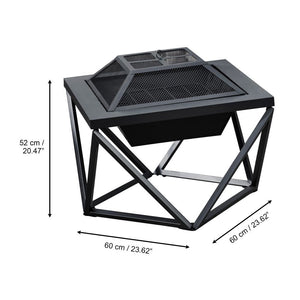 Garden Wood Burning Fire Pit, Outdoor Log Burner Firepit with Lid TapClickBuy