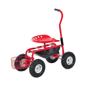 Gardening Planting Rolling Cart with Tool Tray-Red TapClickBuy