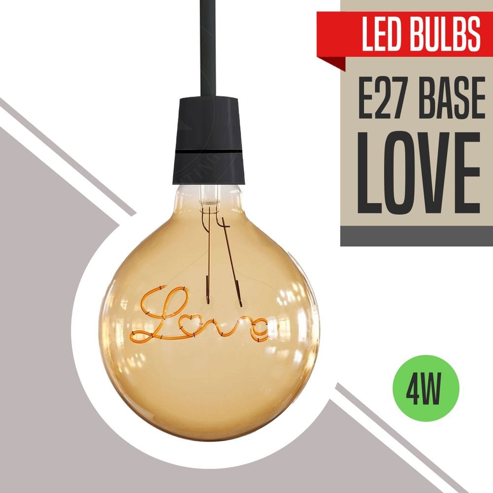 LED Soft Light G125 E27 Love 4W Filament Glass Retro Warm White~1042 TapClickBuy