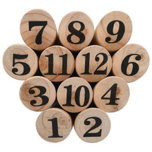 Load image into Gallery viewer, Number Kubb Game Set Wood TapClickBuy