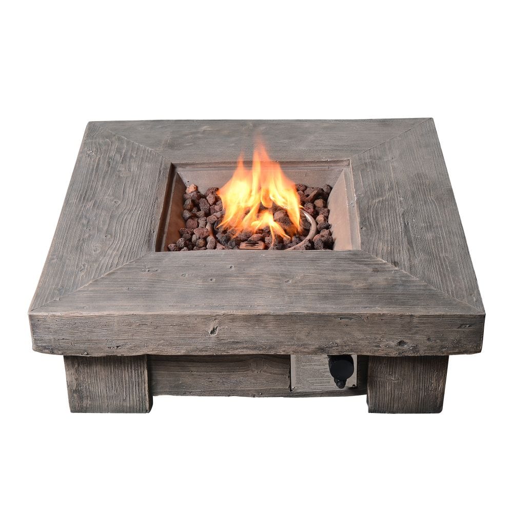 Outdoor Garden Gas Fire Pit Table Heater with Lava Rocks & Cover TapClickBuy
