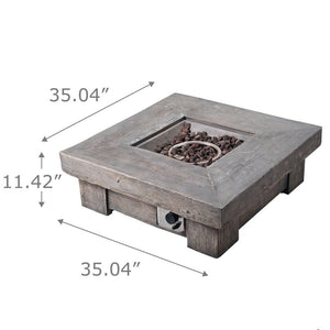 Outdoor Garden Gas Fire Pit Table Heater with Lava Rocks & Cover TapClickBuy
