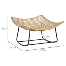 Load image into Gallery viewer, Outsunny Rattan Rocking Chair, Cushioned Wicker Porch Chair, Natural Wood Finish TapClickBuy