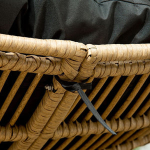 Outsunny Rattan Rocking Chair, Cushioned Wicker Porch Chair, Natural Wood Finish TapClickBuy