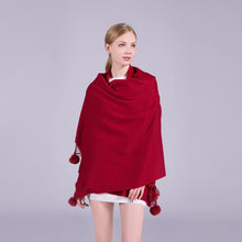 Load image into Gallery viewer, Pom Pom Scarf in Soft &amp; Cosy Wool with Tassels TapClickBuy
