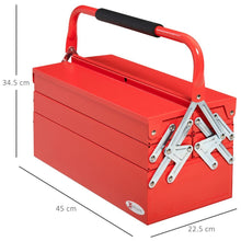 Load image into Gallery viewer, Portable 5-Tray Cantilever Metal Tool Box Steel Tool Chest Cabinet, Red TapClickBuy