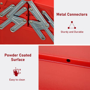 Portable 5-Tray Cantilever Metal Tool Box Steel Tool Chest Cabinet, Red TapClickBuy