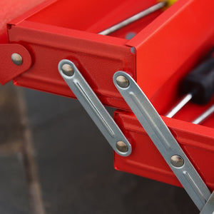 Portable 5-Tray Cantilever Metal Tool Box Steel Tool Chest Cabinet, Red TapClickBuy