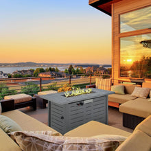 Load image into Gallery viewer, Propane Gas Fire Pit Table Smokeless Firepit Outdoor Heater Cover Lava Rocks Lid TapClickBuy