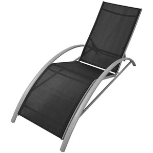 Sun Lounger Aluminium Black TapClickBuy