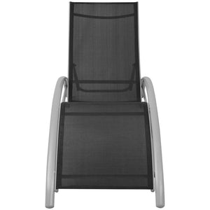 Sun Lounger Aluminium Black TapClickBuy