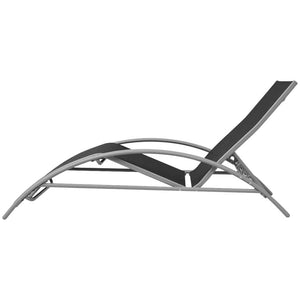 Sun Lounger Aluminium Black TapClickBuy