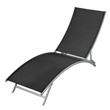 Load image into Gallery viewer, Sun Lounger Steel and Textilene Black TapClickBuy