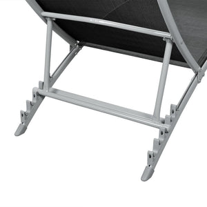 Sun Lounger Steel and Textilene Black TapClickBuy