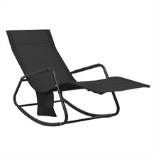 Load image into Gallery viewer, Sun Lounger Steel and Textilene Black TapClickBuy