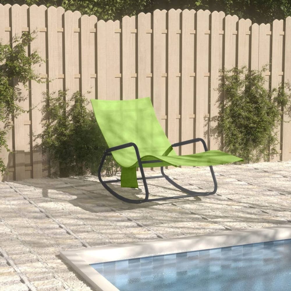 Sun Lounger Steel and Textilene Black TapClickBuy