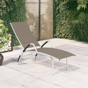 Sun Lounger Textilene and Aluminium Black TapClickBuy