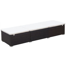 Load image into Gallery viewer, Sun Lounger with Cream White Cushion Poly Rattan Brown TapClickBuy