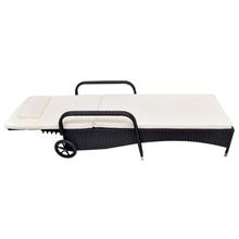 Load image into Gallery viewer, Sun Lounger with Wheels Poly Rattan Black TapClickBuy
