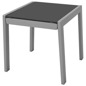 Sun Loungers with Table Aluminium Black TapClickBuy