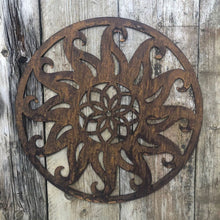 Load image into Gallery viewer, SUN Sign Rusty Metal Garden Ornament Wall Decoration Fence TapClickBuy