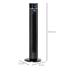 Load image into Gallery viewer, Tower Fan Cooling 3 Speed, 8h Timer, Oscillating, LED Panel, Black w/ RC TapClickBuy