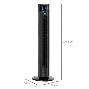 Tower Fan Cooling 3 Speed, 8h Timer, Oscillating, LED Panel, Black w/ RC TapClickBuy