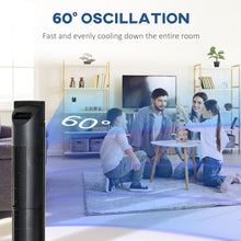 Load image into Gallery viewer, Tower Fan Cooling 3 Speed, 8h Timer, Oscillating, LED Panel, Black w/ RC TapClickBuy