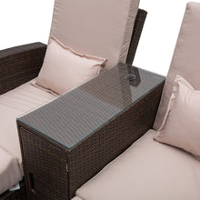 Load image into Gallery viewer, 2  Pc Rattan Sofa Lounger Set-Brown TapClickBuy