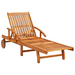 2 Piece Sunlounger Set with Table Solid Acacia Wood TapClickBuy
