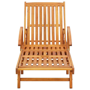 2 Piece Sunlounger Set with Table Solid Acacia Wood TapClickBuy