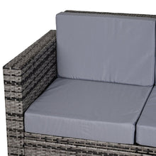 Load image into Gallery viewer, 2-Seater Weather Resistant Outdoor Garden Rattan Sofa Chair Grey TapClickBuy