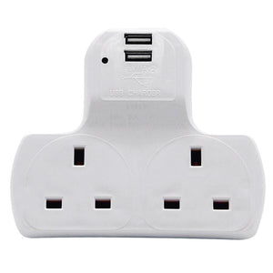 2 way Multi Wall Adapter with 2 x USB DS2219 TapClickBuy