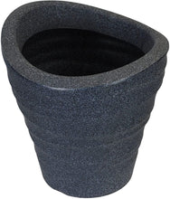 Load image into Gallery viewer, 2 x Chrysalis Black Granite Effect Indoor or Outdoor Plastic Planters, 34cm Diameter TapClickBuy