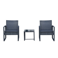 Load image into Gallery viewer, 3 Pc Patio Rattan Coffee Set-Black TapClickBuy