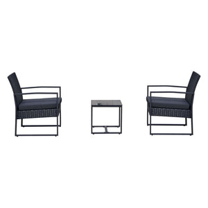 3 Pc Patio Rattan Coffee Set-Black TapClickBuy