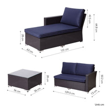 Load image into Gallery viewer, 3 Pcs Garden Furniture, Rattan Table &amp; Sofa Patio Set with Cushions TapClickBuy